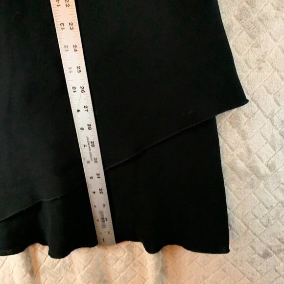 SL Fashions Juniors L Mini Dress Black Knee Length Short Ruffle Sleeve V Neck - Picture 9 of 15